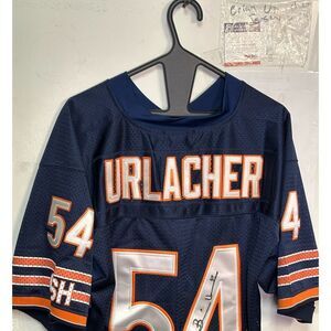 Mitchell & Ness Navy and Orange Jersey of Brian Urlacher autographed with PSA ce